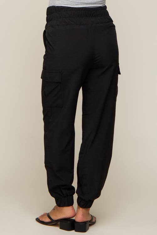 Pinkblush Cargo Pocket Joggers In Black