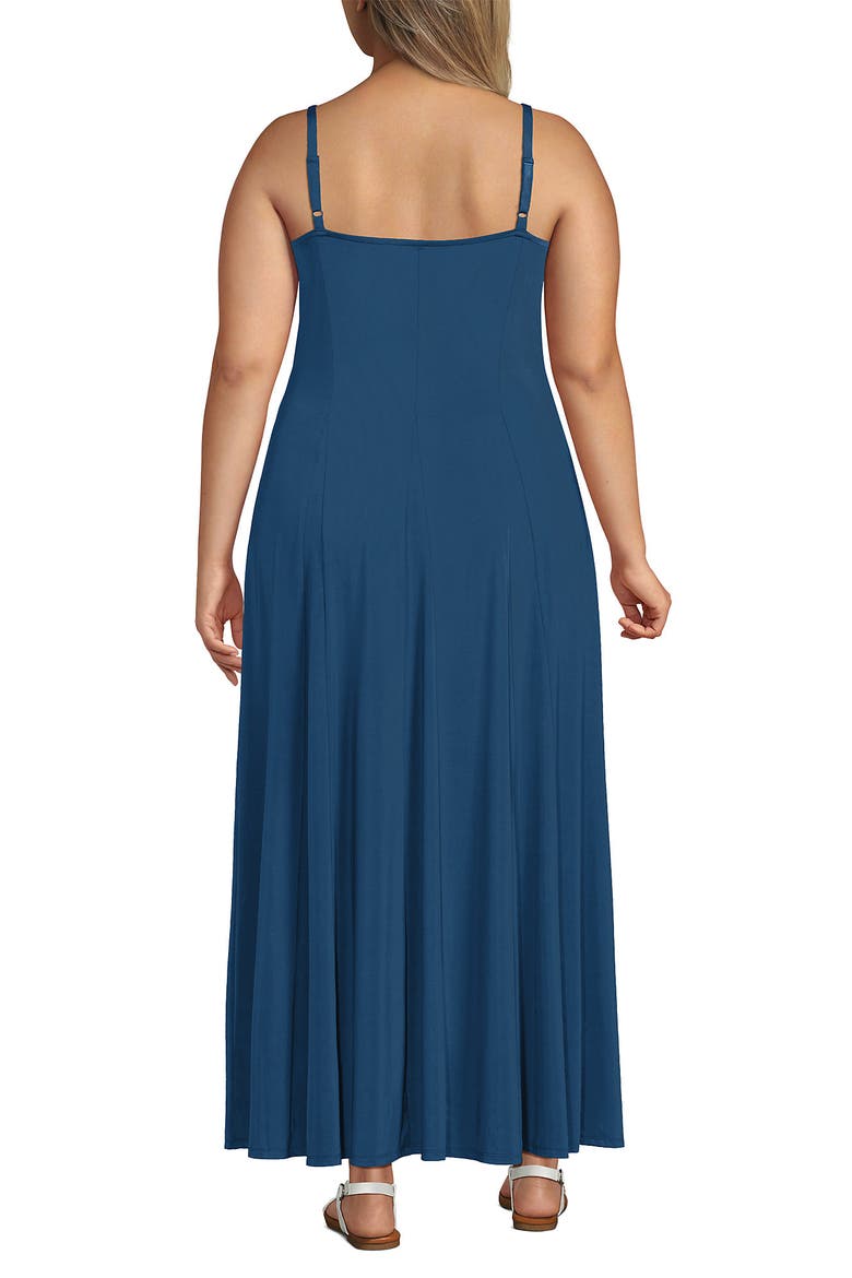 Silky Knit Godet Maxi Dress, Alternate, color, Baltic Teal