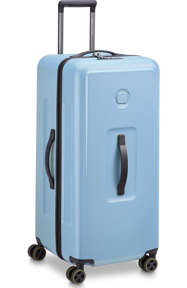 Delsey Paris Turenne 2.0 Large Checked Trunk Spinner Luggage, Alternate, color, Grey