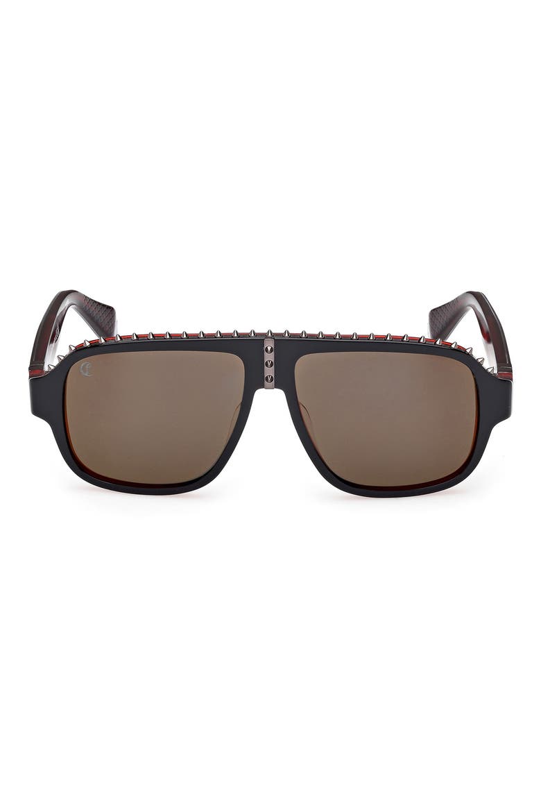 Roller 57mm Navigator Sunglasses, Main, color, BLACK RED / GUNMETAL / ZEISS