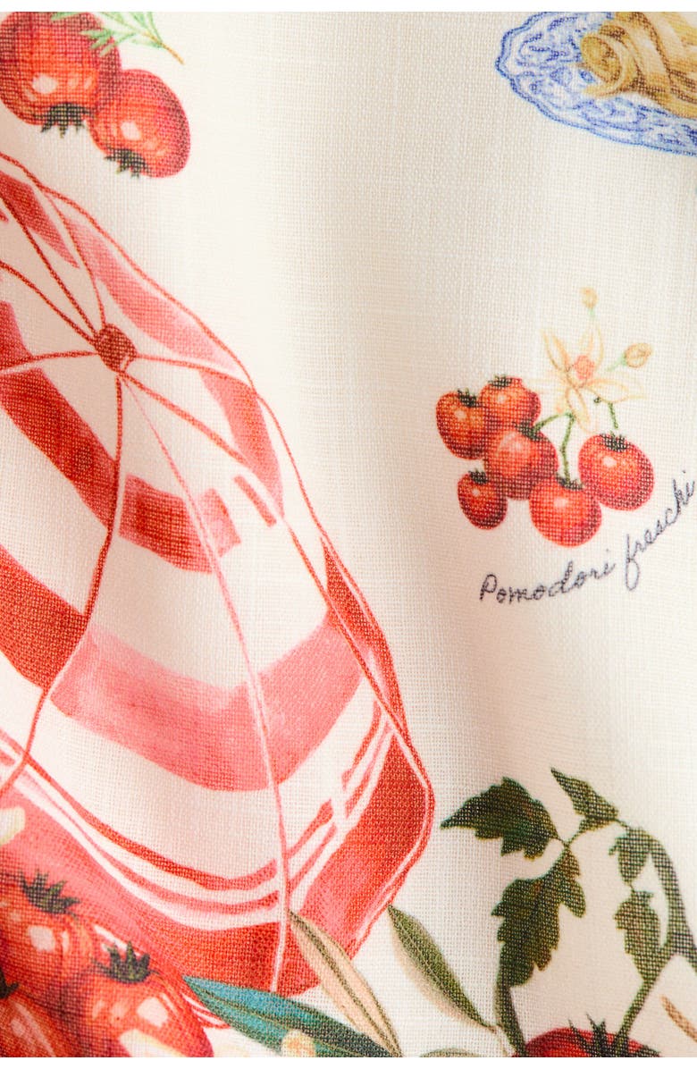 H&M Twist-detail printed dress, Alternate, color, Cream/Tomatoes