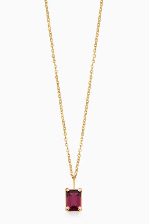 14K Gold Date Me Birthstone Pendant Necklace