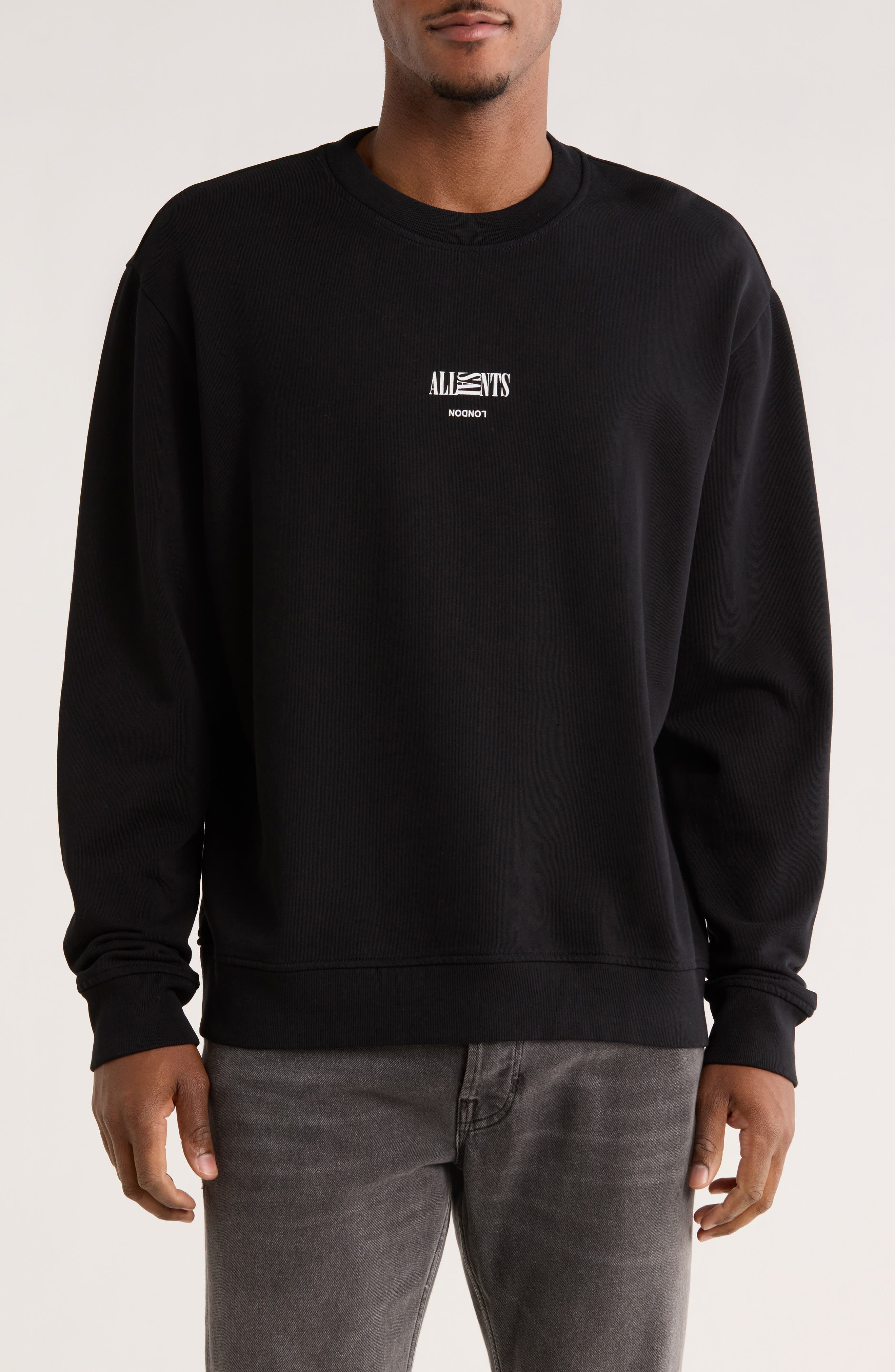 AllSaints Burman Crewneck Cotton Sweatshirt