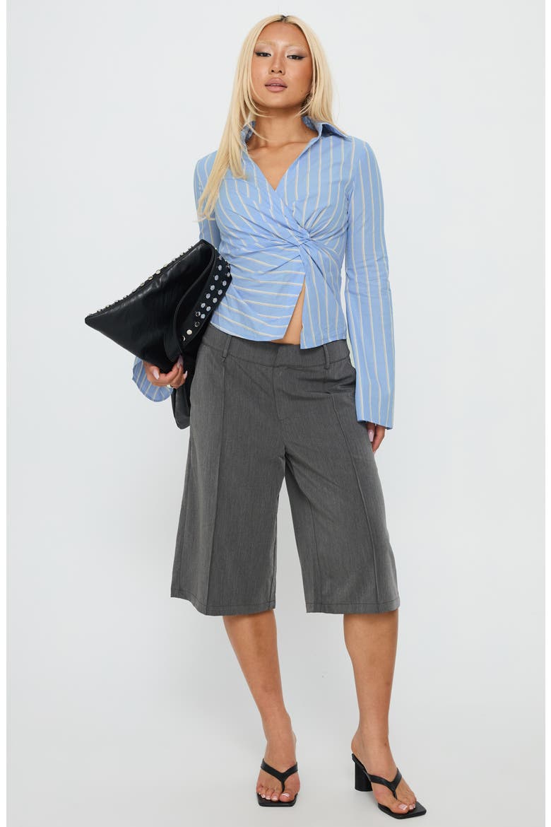 Ameliah Twist Crop Shirt, Alternate, color, BLUE STRIPE