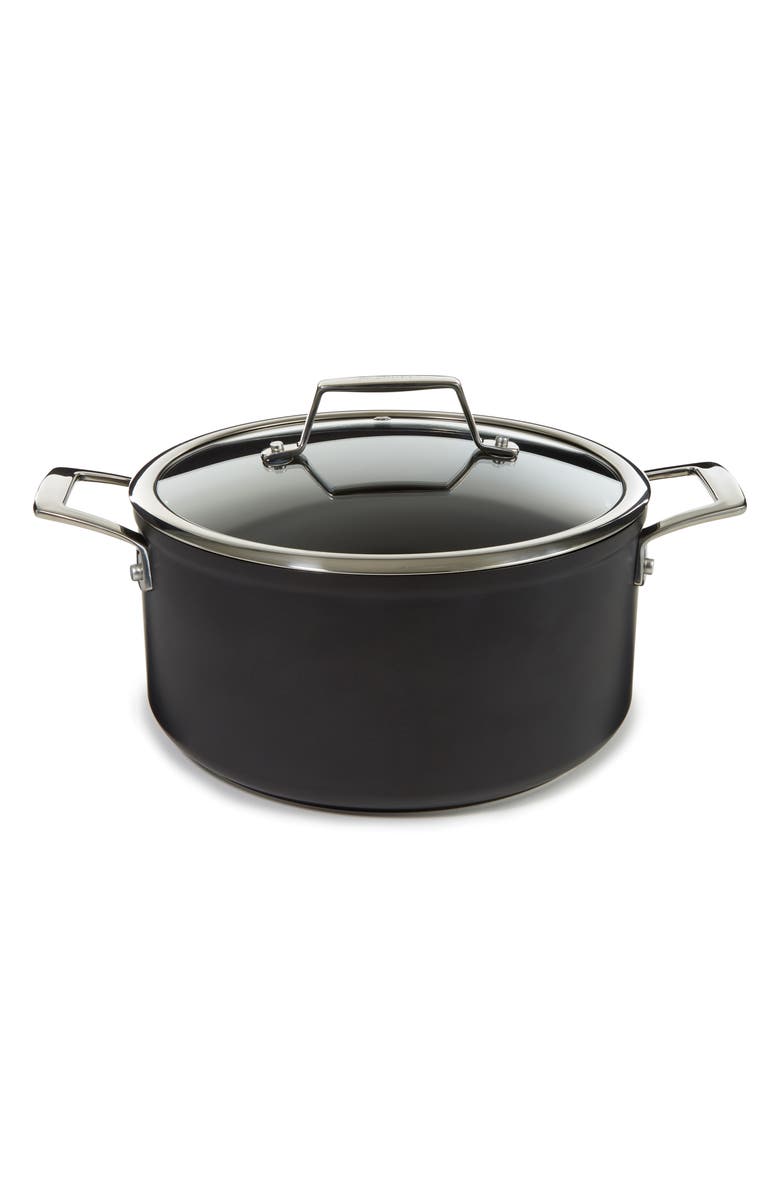 BergHOFF Essentials Hard Anodized 5.3-Quart Nonstick Covered Stockpot, Main, color, Black