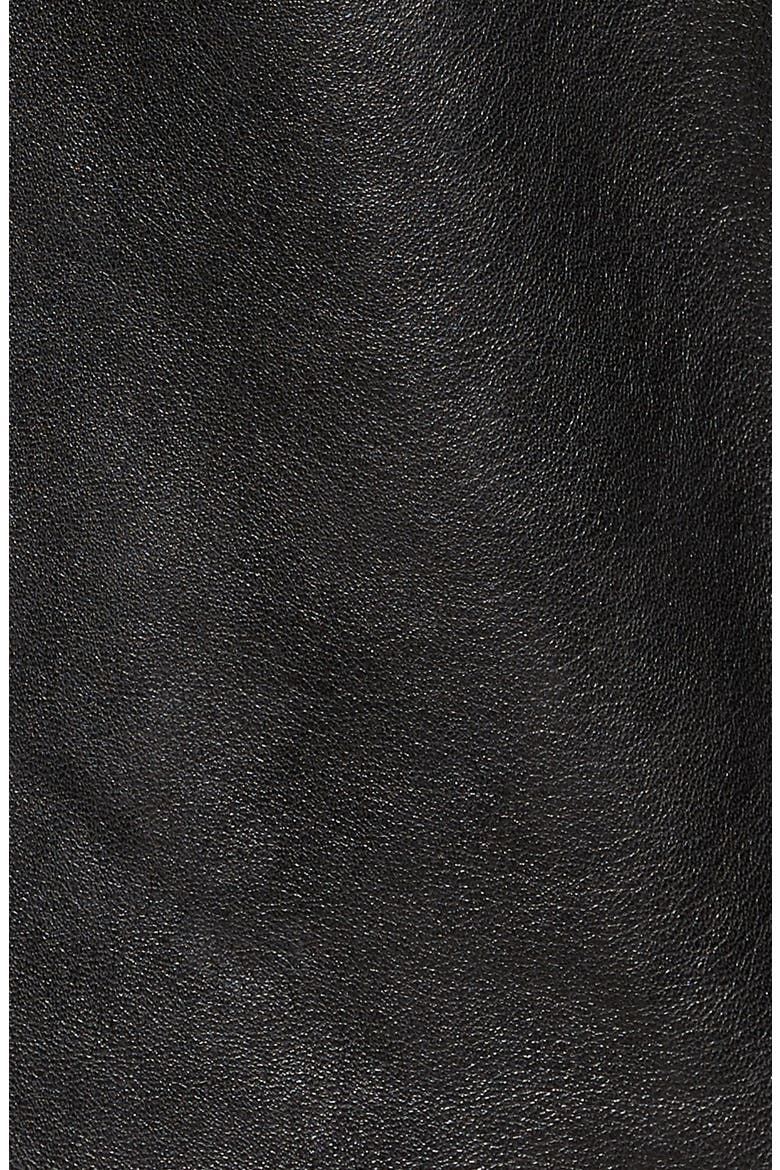 Leather Racer Jacket, Alternate, color, BLACK