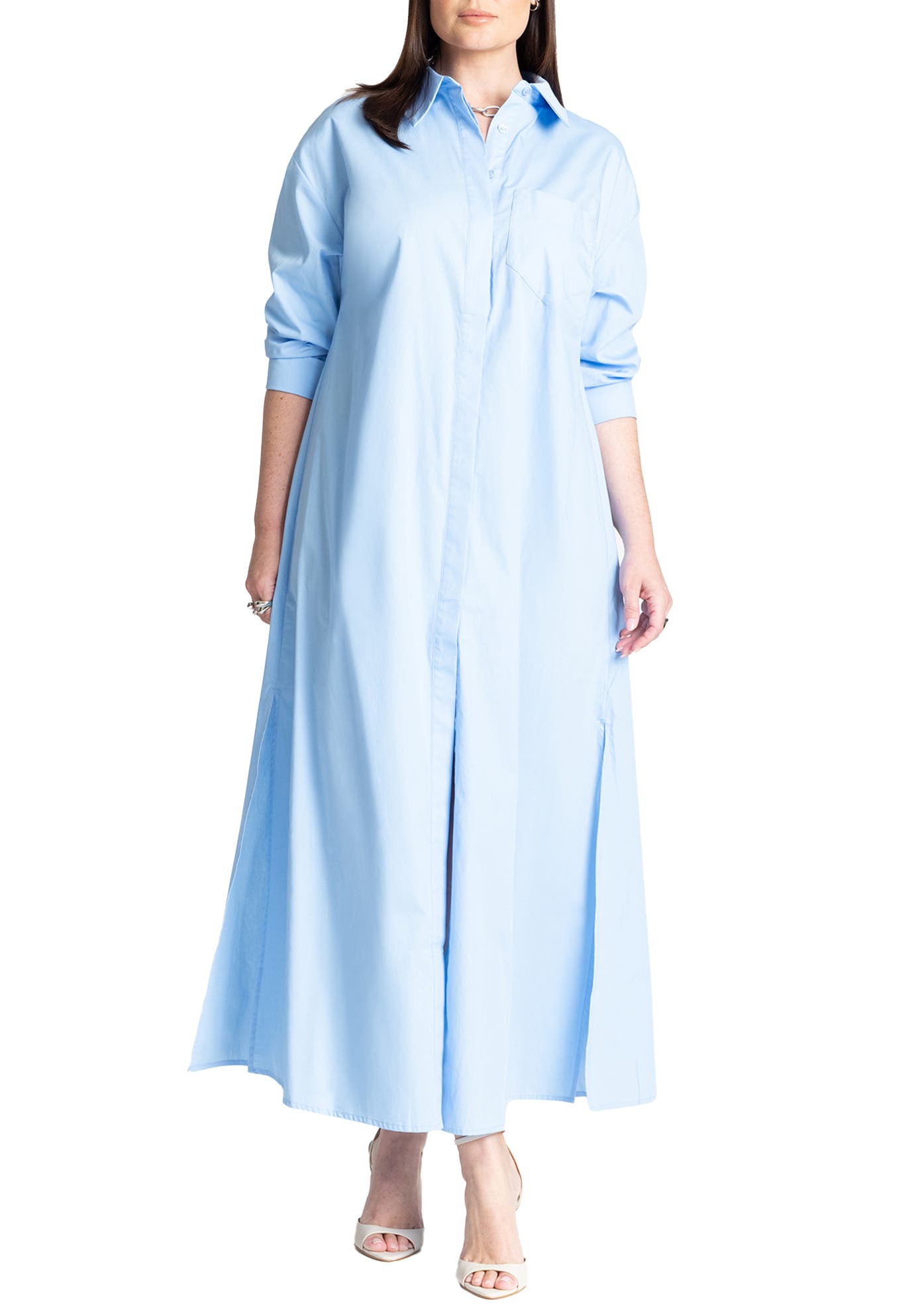 Collared Maxi Shirt Dress