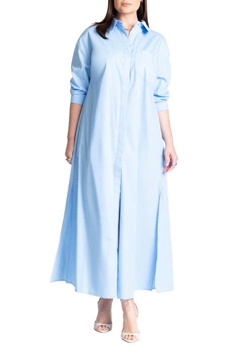 Collared Maxi Shirt Dress (Plus)