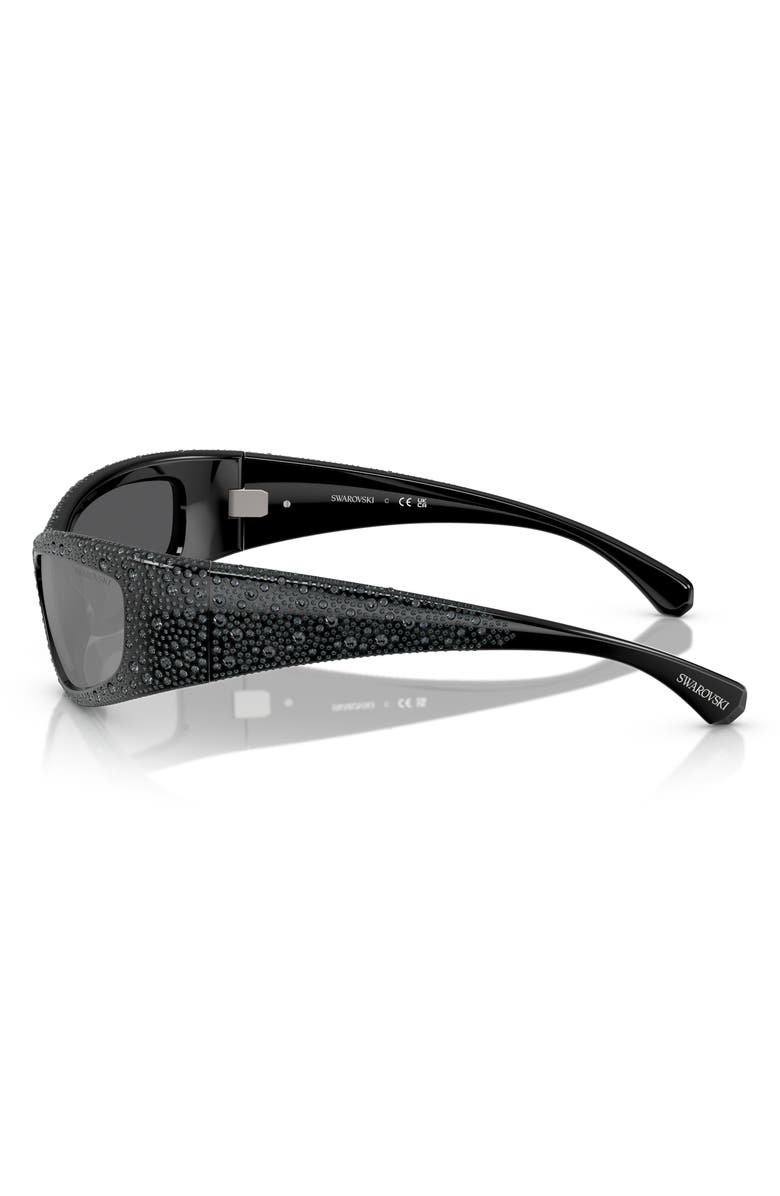 Swarovski 60mm Irregular Sunglasses, Alternate, color, Black