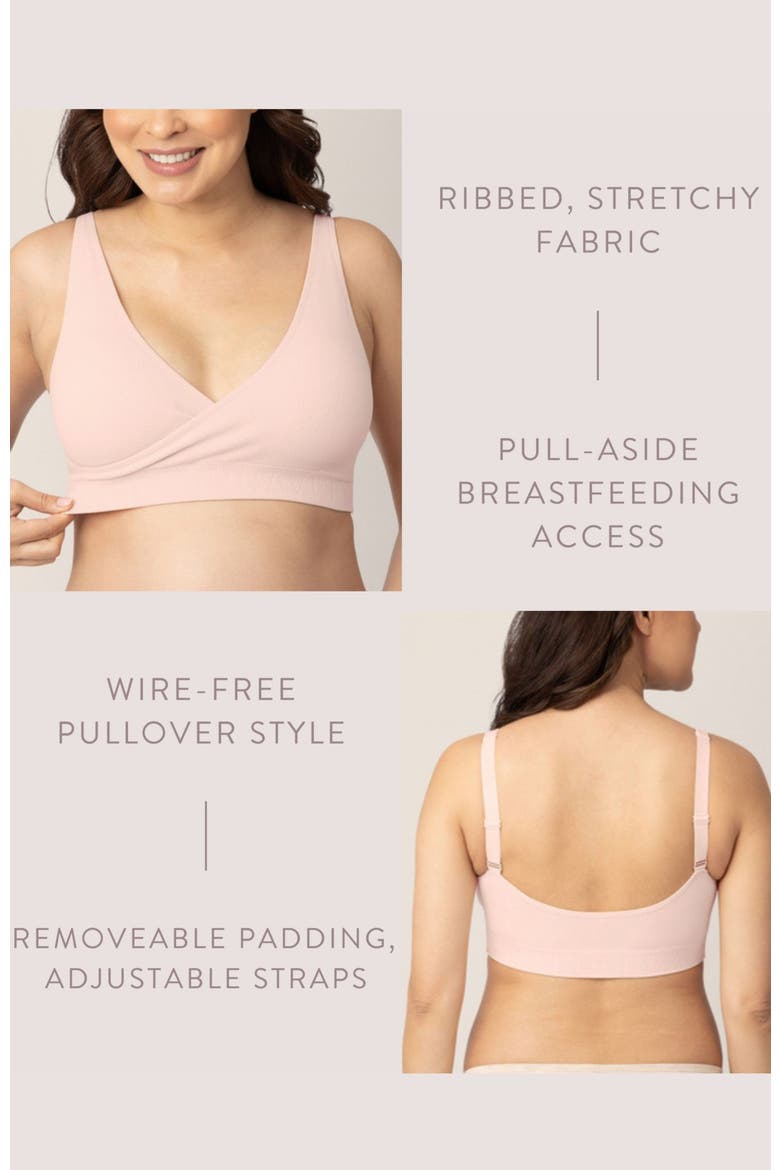 Busty Sublime Adjustable Crossover Nursing & Lounge Bra -Sizing Options from E-I Cup, Alternate, color, SOFT PINK