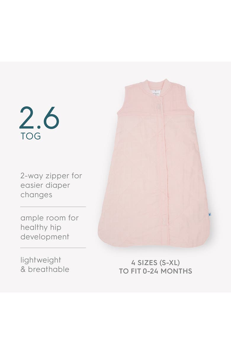 little unicorn Cotton Muslin Quilted Wearable Blanket, Alternate, color, Light Pink