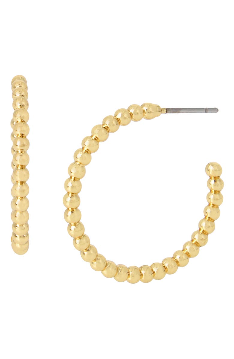 AllSaints Ballchain Hoop Earrings, Main, color, Gold