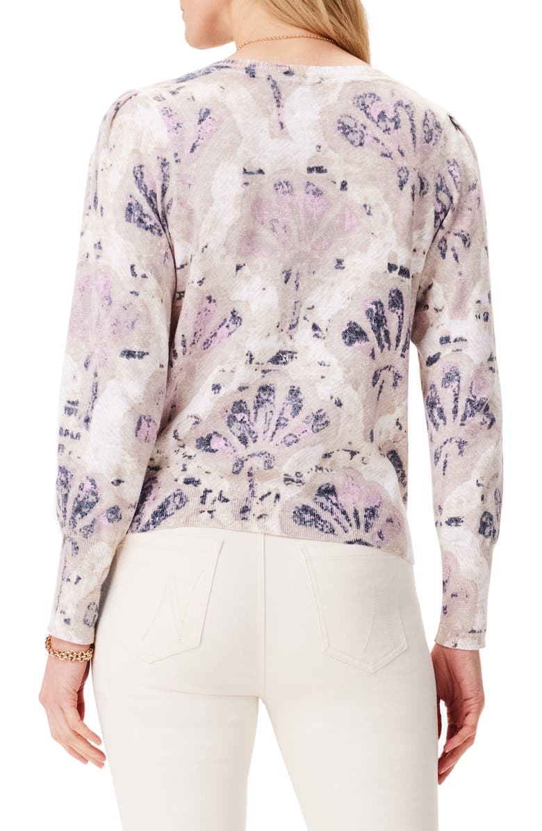 NIC+ZOE Falling Fans V-Neck Cotton Blend Sweater, Alternate, color, 