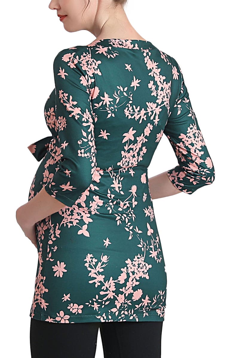 Kimi & Kai Aaira Boat Neck Maternity Top, Alternate, color, Forest Green