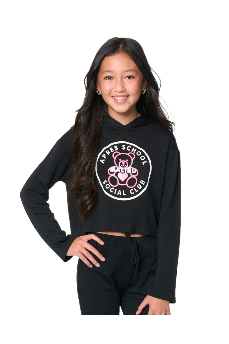Crop sweatshirt with screen - Little kid, Alternate, color, BlackTeddy