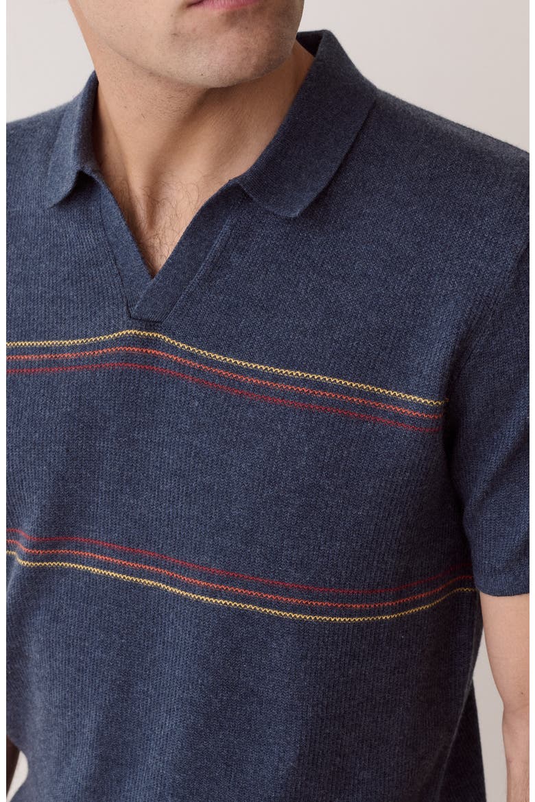 Liam Striped Sweater Polo, Alternate, color, NAVY SUNSET STRIPE