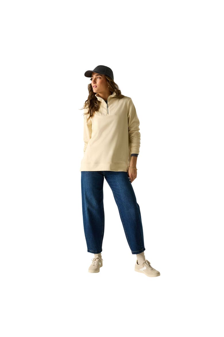 Demmi Quarter Zip Fleece Top, Alternate, color, Light Vanilla