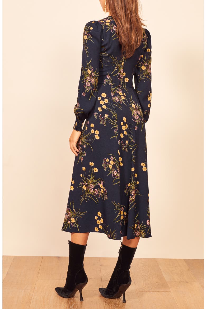 Wallflower Long Sleeve Midi Dress, Alternate, color, MADEMOISELLE