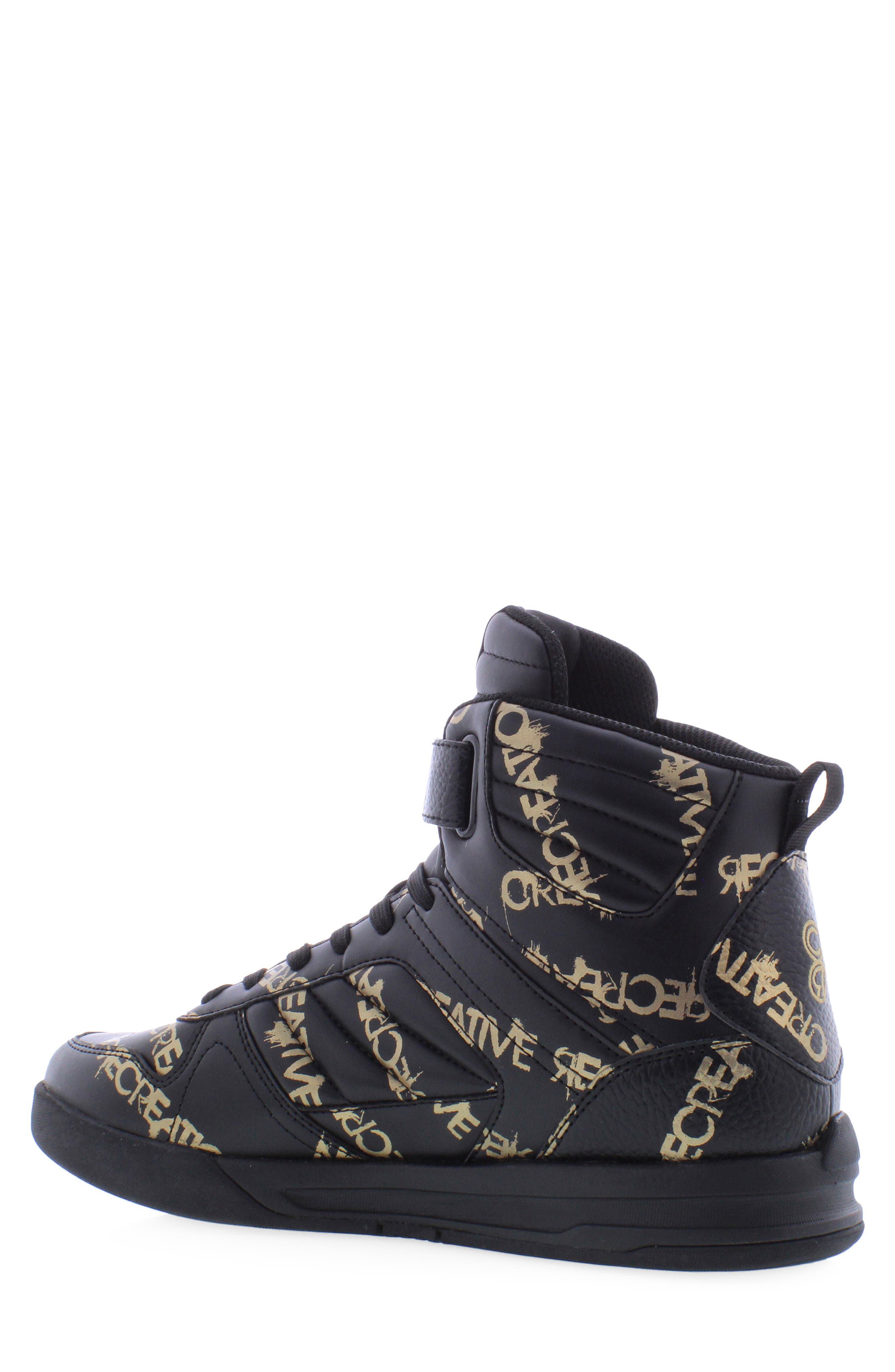 Scotere High Top Sneaker, Alternate, color, BLACK/GOLD