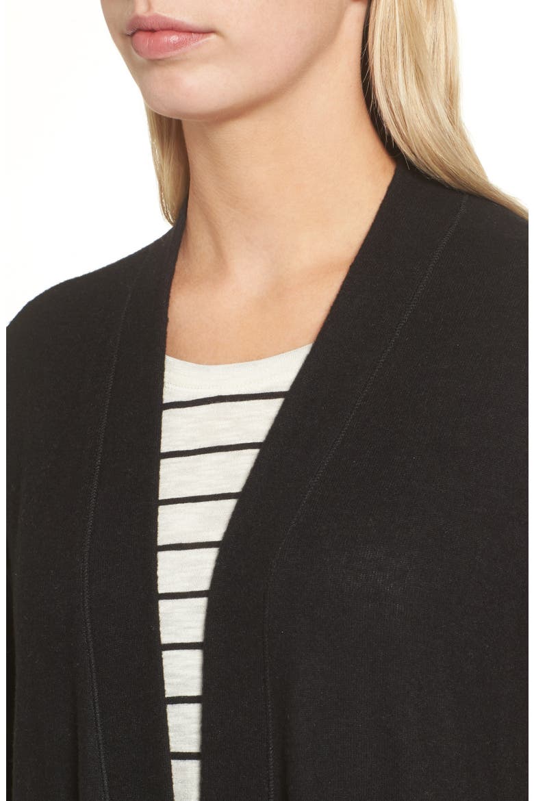 Gibson Rib Knit Cardigan, Alternate, color, BLACK SOLID