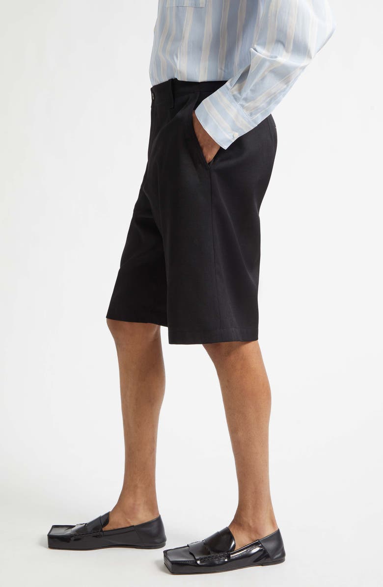 Jacquemus Le Short Camargue Virgin Wool Shorts, Alternate, color, Black