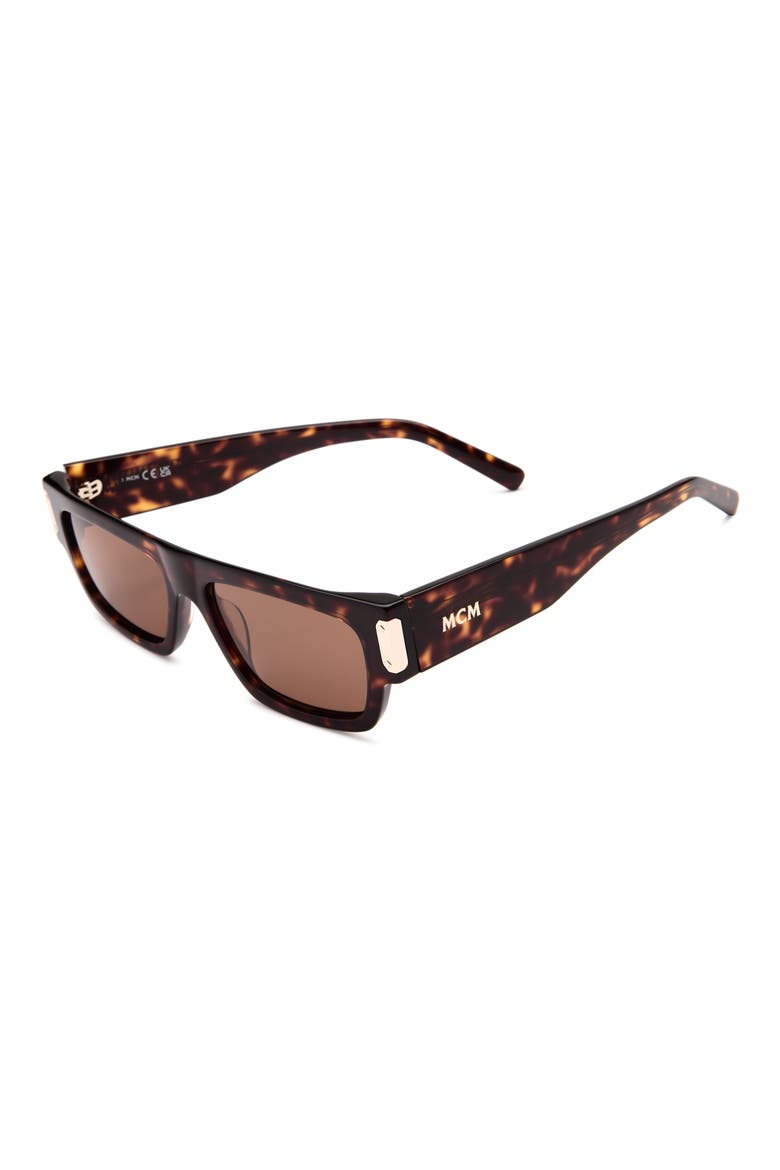 54mm Rectangular Sunglasses, Alternate, color, DARK HAVANA / ROVIEX