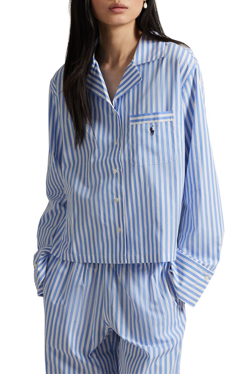 Polo Ralph Lauren Twilly Long Pajamas, Alternate, color, White Cloud Hydrangea