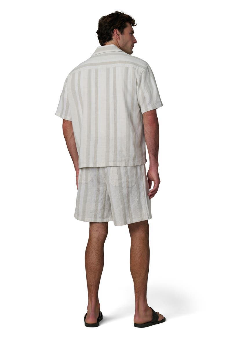 Dobby Stripe Camp Shirt, Alternate, color, GREY STRIPE