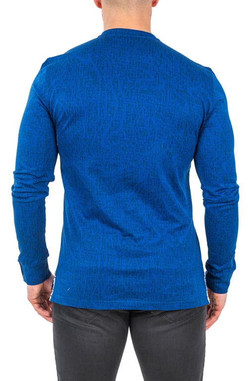 Maceoo Edison Solid V-neck Cotton Sweater In Blue