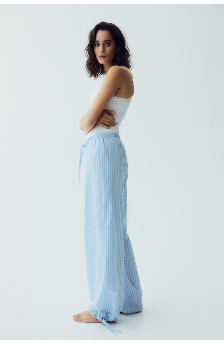 H&M Cotton Pyjama Bottoms, Alternate, color, Light Blue/Checked