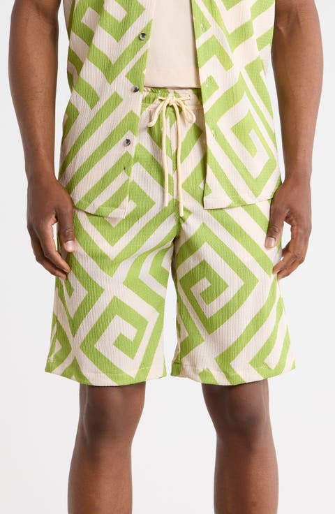 Geometric Print Camp Shirt