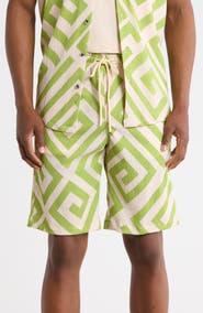 T.R. PREMIUM Geometric Print Camp Shirt