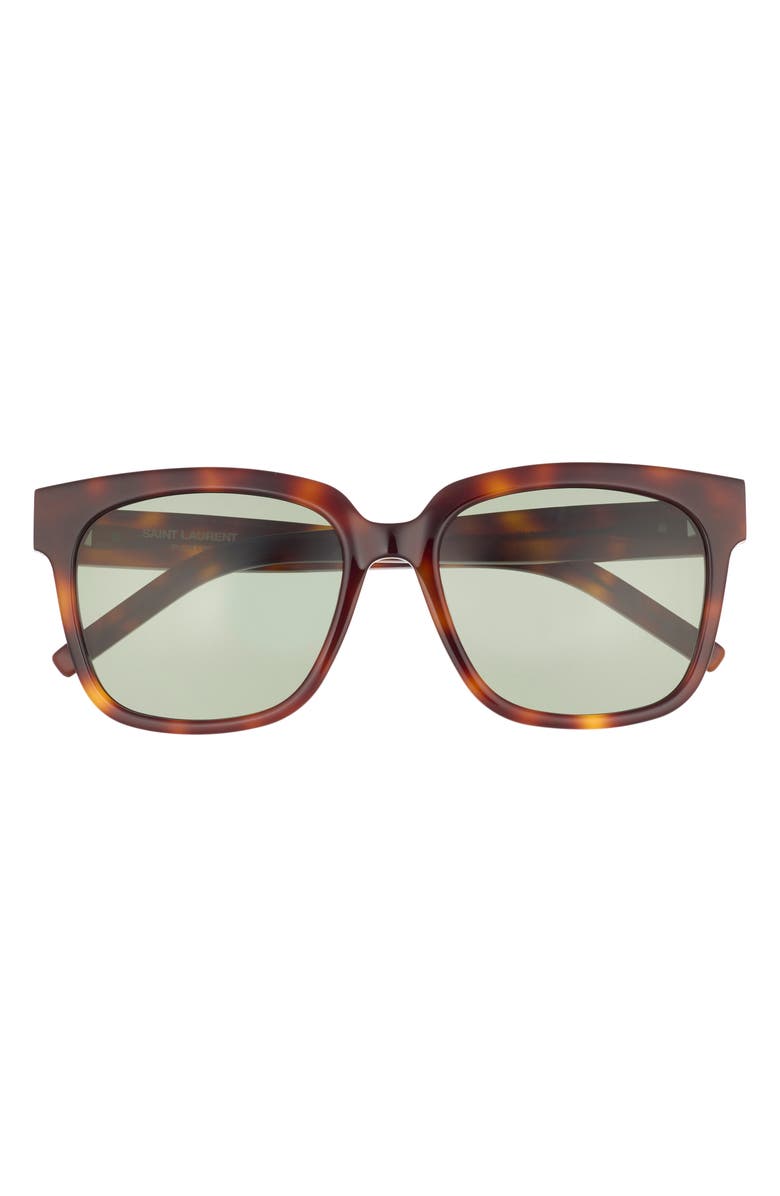 Saint Laurent Square 54mm Sunglasses, Main, color, Havana Havana Green