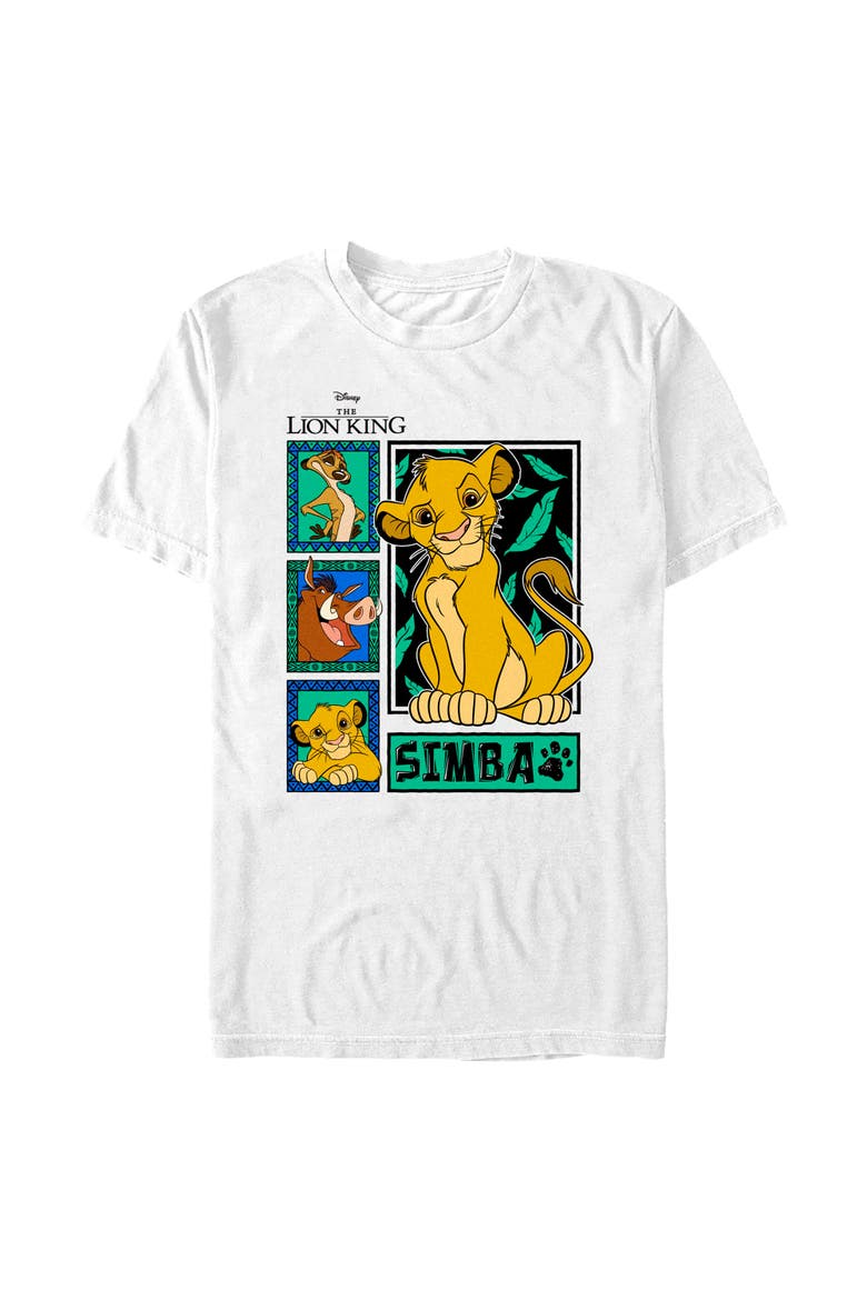 Men's Lion King Best Friends Panels  Graphic T-Shirt, Alternate, color, White
