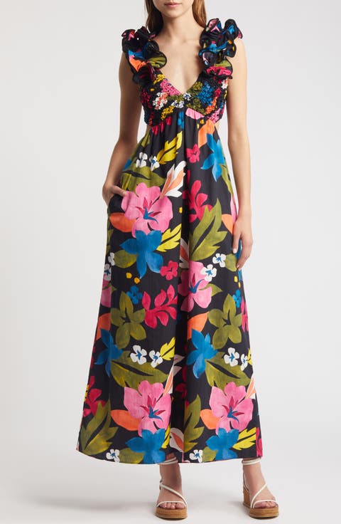 Zaira Floral Cotton Maxi Dress