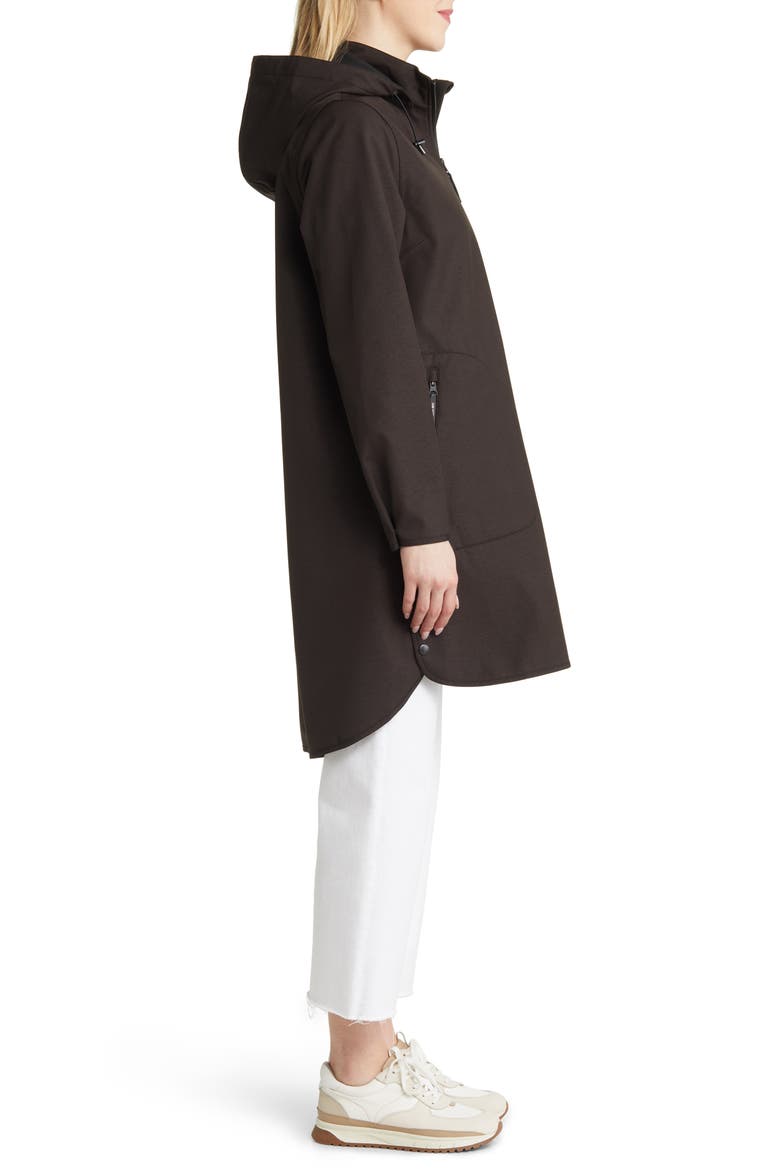 Hooded Water Repellent Rain Jacket, Alternate, color, BLACK