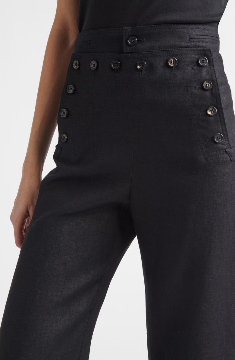 Bode Linen Sailor Trousers, Alternate, color, Black