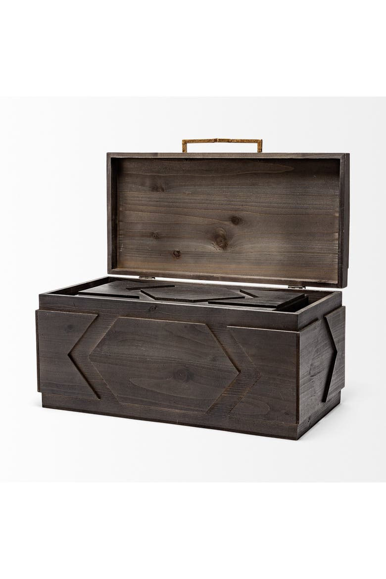 Cassia Set of 2 Wooden Boxes, Alternate, color, Brown
