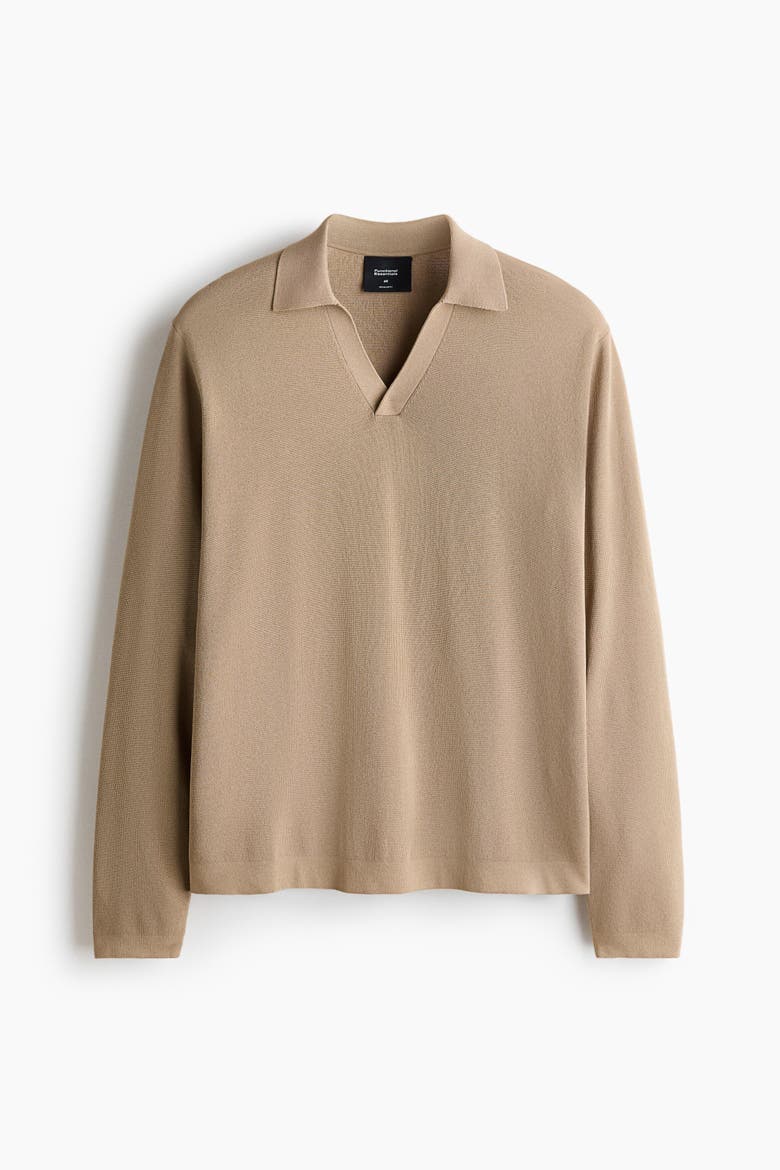 Cooling Regular-Fit Knit Polo Shirt, Main, color, Beige