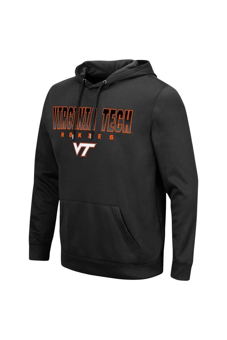 Men's Colosseum Black Virginia Tech Hokies Blackout 3.0 Pullover Hoodie, Alternate, color, Black