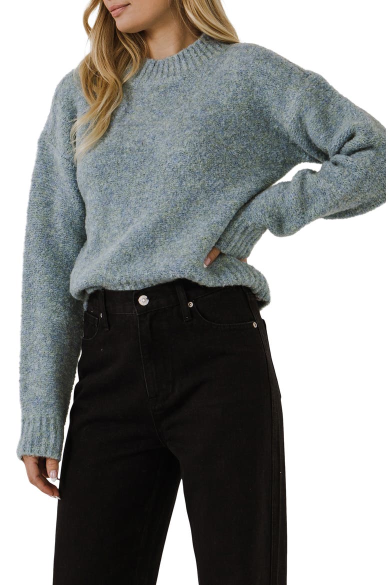 Cozy Crewneck Sweater, Alternate, color, BLUE