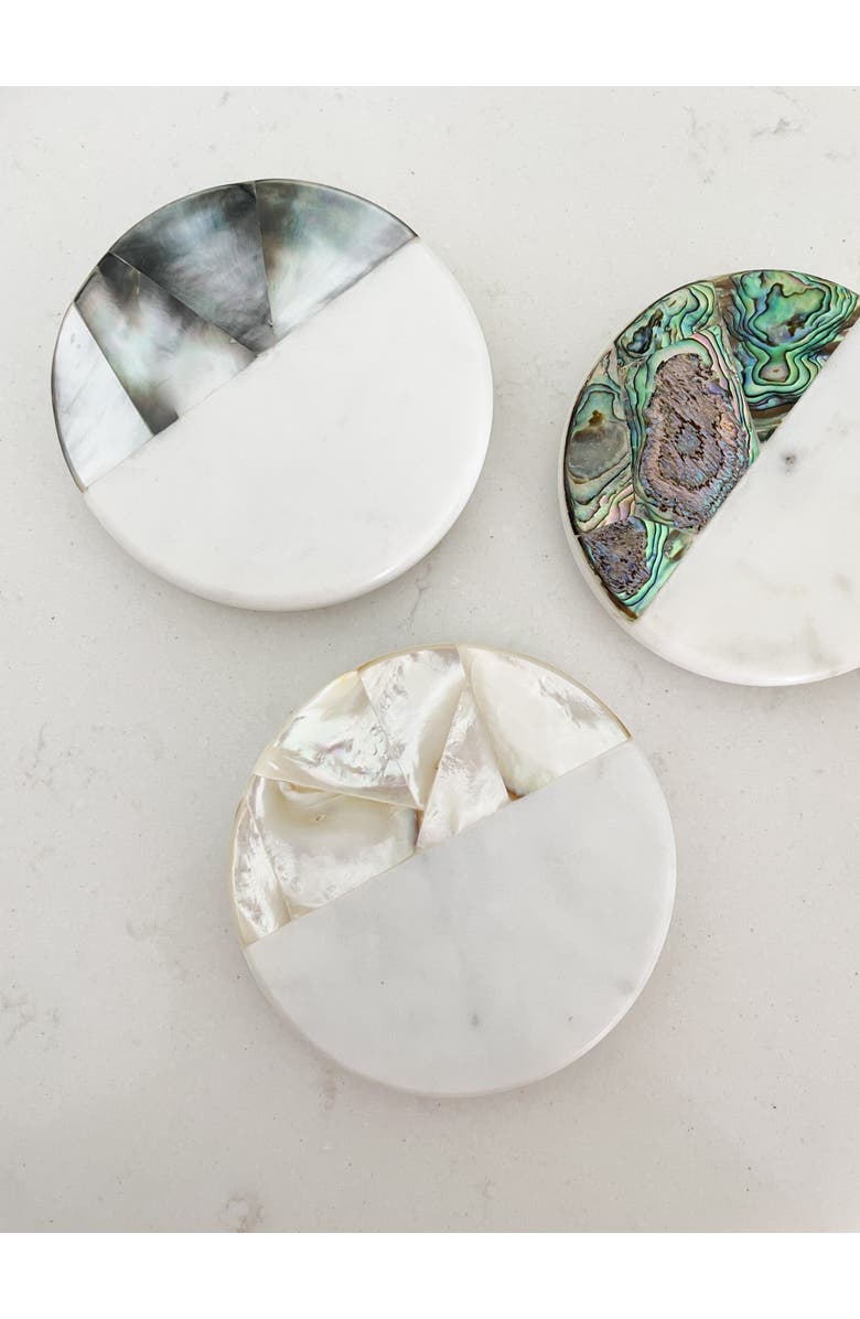 Anaya Grey Mother of Pearl Lavender Candle, Alternate, color, White