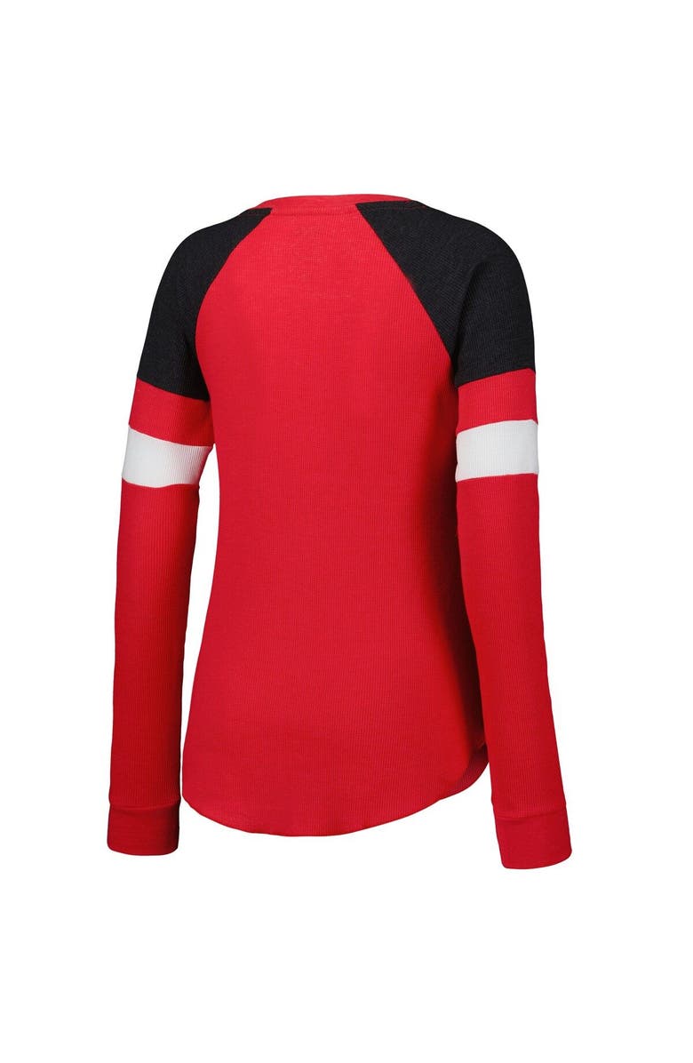 G-III 4HER BY CARL BANKS Women's G-III 4Her by Carl Banks Red Bubba Wallace Action Tri-Blend Thermal Raglan Long Sleeve T-Shirt, Alternate, color, Red