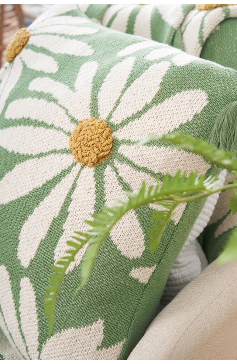 carol & frank Daisy Throw Pillow, Alternate, color, Beige