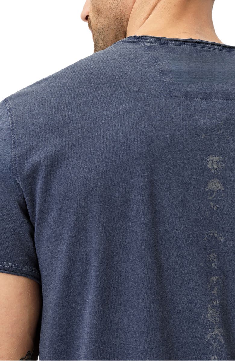 John Varvatos Raw Edge Graphic Organic Cotton T-Shirt, Alternate, color, Mulberry