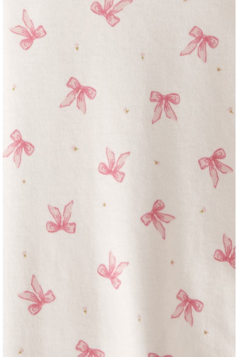 Two-Way Zip Printed Cotton Footie, Alternate, color, MULTI PINK DITSY BOWS
