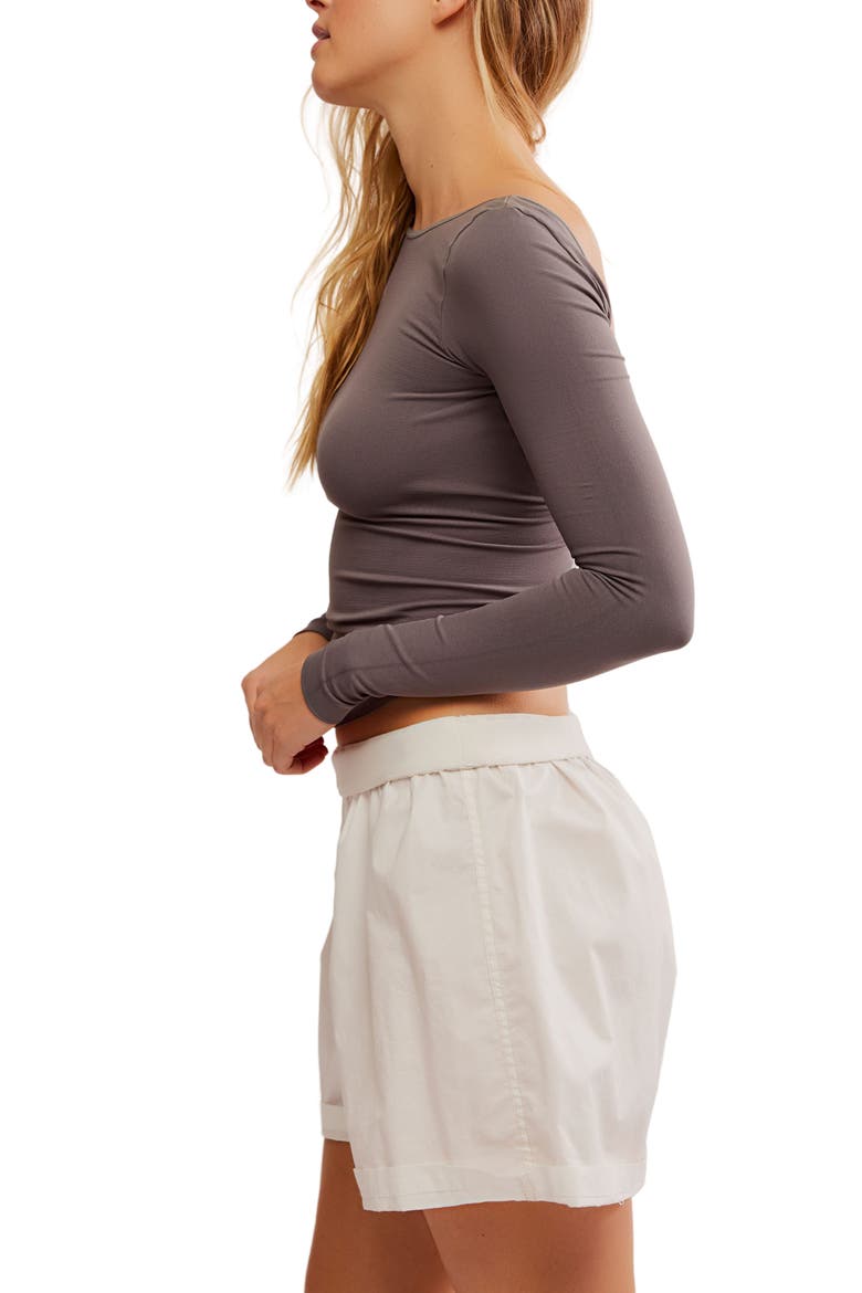 Low Back Seamless Long Sleeve Top, Alternate, color, DARK GULL GRAY