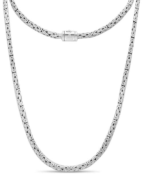 Devata Borobudur Oval 5mm Chain Necklace In Silver