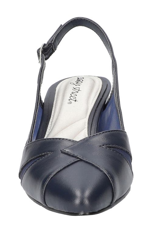 Easy Street Avena Mesh Slingback Pump In Navy
