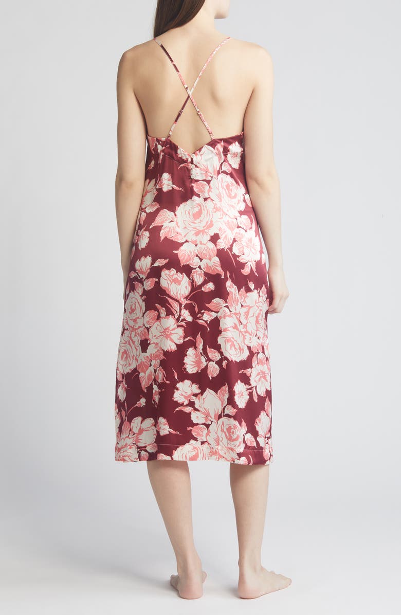 Liberty London Floral Silk Satin Long Chemise, Alternate, color, 